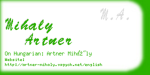 mihaly artner business card